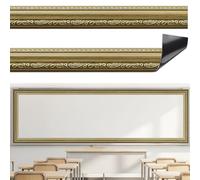 AmazingSpark 24 Pcs Magnetic Gold Bulletin Board Borders Vintage Picture Frame Borders Trim Classroom Whiteboard Straight Borderstrips Back to School Chalkboard Office Artworks Walls Mirrors Decor