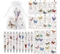 AmazingSpark 24 Sets Christian Gifts Bulk Religious Butterfly Bible Verse Scripture Bookmark Pen Christian Prayer Card Religious Faith Bible Verse Gift for Church Prayer Sunday School Party