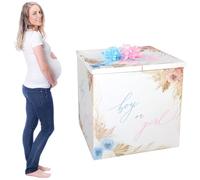 AmazingSpark 28in Jumbo Gender Reveal Gift Box Kit with Oversized Box Giant Pull Bows for Gender Reveal Baby Shower Birthday Party Decor(Boho Flower)