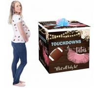 AmazingSpark 28in Jumbo Gender Reveal Gift Box Kit with Oversized Box Giant Pull Bows for Gender Reveal Baby Shower Birthday Party Decor(Touchdown or Tutus)