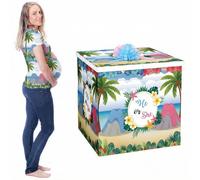AmazingSpark 28in Jumbo Gender Reveal Gift Box Kit with Oversized Box Giant Pull Bows for Gender Reveal Baby Shower Birthday Party Decor(Hawaiian Luau)