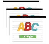 AmazingSpark 3 Pack Writing Paper with Dotted Lines Handwriting Practice Paper Notebook Lined with Dotted Midline 100 Ruled Pages for Alphabet and Number Writing Kindergarten Notebook