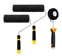 AmazingSpark 3 Pcs Drywall Compound Roller Includes 9 Inch 12 Inch Drywall Texture Roller and Corner Mud Brush for Putty Textured Coatings Ceiling Wall Covering Tools