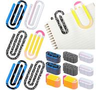 AmazingSpark 36 Pcs Jumbo Teacher Acrylic Paper Clips Sunday School Teacher Appreciation Day Operation Cute Paperclip Design Bookmark Gift Classroom Supplies (Mixed Style)