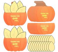 AmazingSpark 36 Set Thanksgiving Pumpkin Craft Kits Christian Sunday School Give Thanks Activity Pumpkin Seeds Thank You God Decorations for Fall Thanksgiving VBS Classroom Home DIY Activities