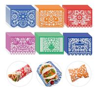AmazingSpark 360 Pcs Mexican Party Wax Paper Extra Thick Dry Waxed Deli Paper Sheets Sandwich Liners Food Basket Liner for Taco Carnival Mexican Party Supplies