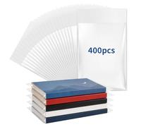 AmazingSpark 400 Paperback Book Bags 5 x 7 3/8 Inches 2" Flap Reusable Clear Polypropylene Sleeves, Acid-Free Comic Protectors for Pocket Paperbacks Book Covers