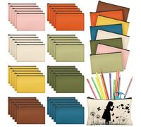 AmazingSpark 48 Pack Boho Pencil Cases Bulk Bundle 7.1×4.3 Inch Blank DIY Craft Zipper Bag Pouches Pencil Case Multi-purpose Travel Toiletry Bag