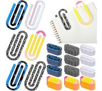 AmazingSpark 48 Pcs Jumbo Teacher Acrylic Paper Clips Sunday School Teacher Appreciation Day Operation Cute Paperclip Design Bookmark Gift Classroom Supplies (Mixed Style)