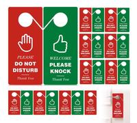 AmazingSpark 50 Pack Do Not Disturb Door Hanger Sign Double Sided Message | Please Do Not Disturb Welcome Please Knock Red and Green for Office Home Clinic Dorm Online Class Meeting Sessions