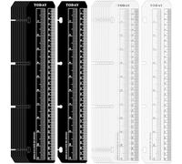 AmazingSpark 50 Pcs A4 Bookmark Ruler Bulk Black Clear Plastic Page Marker Pouch Pagefinder Snap-in Bookmark Ruler Plastic Binder Divider Rulers for Spiral Notebook Ring Configuration Back to School