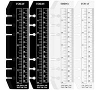 AmazingSpark 50 Pcs A6 Bookmark Ruler Bulk Black Clear Plastic Page Marker Pouch Pagefinder Snap-in Bookmark Ruler Plastic Binder Divider Rulers for Spiral Notebook Ring Configuration Back to School