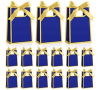 AmazingSpark 50 Pcs Royal Blue Gold Mini Gift Bags Bulk 6.3 x 3.9 x 2.8 Inch Party Favors Elegant Small Gift Bags with Handles and Ribbon Bows for Wedding Birthday Bridal Baby Shower Party Favors