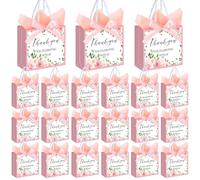 AmazingSpark 50 Pcs Wedding Welcome Bags with Handles and Tissue Paper 5.5x4.7x2.5'' Wedding Favor Gift Bags Thank You for Celebrating with Us for Baby Shower Housewarming Birthday(Pink,Rose)