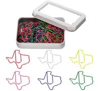AmazingSpark 60 Pcs Texas State Shaped Paper Clips Colored Cute Decorative Paperclips Bookmark Texas Souvenirs Gift for Office School Supplies Teacher Coworker Personal Use Desk Organizing Accessories