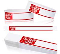 AmazingSpark 600 Pcs Red Allergy Alert Warning Paper Wristbands Disposable Hospital Patient Bracelets ID Wristbands for Allergy Alert Identification Bands for Sports