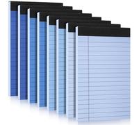 AmazingSpark 8 Pack Gradient Blue Legal Pads 5x8 Small A5 Narrow Ruled Note Pads -30 Sheets Per Writing Notepad College Ruled Notebook for Office, Study, to Do Lists, Work, Business