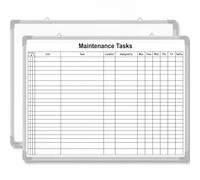 AmazingSpark Lined Whiteboard Blank Grid Aluminum Frame Dry Erase Board Reusable Wall Mounted Board for Scheduling, to Do Lists Weekly Planning Home Work (36 x 24 Inch,Horizontal Maintenance Tasks)