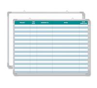 AmazingSpark Lined Whiteboard Blank Grid Aluminum Frame Dry Erase Board Reusable Wall Mounted Board for Scheduling, to Do Lists Weekly Planning Home Work(36 x 24 Inch,Colorful Project Planning)