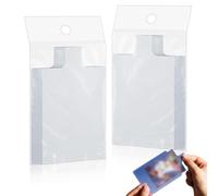 AmazingSpark Tabbed Sleeves Card Holders with Pull Tab Sleeves for Grading Submission, Sports Card(200 Pack,2.56 x 3.54 Inch)