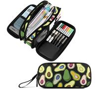 amazingtr Brown Cow Print Pencil Case Organizer Big Capacity Pencil Pouch Stationery with Zipper School Supplies Pencil Bag for Girls Boys Office