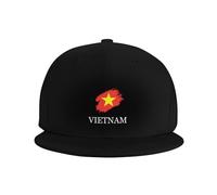 amazingtr Brush Vietnamese Vietnam Flag Baseball Cap Snapback Hat Adjustable Flat Bill Brim Trucker Dad Hats Fitted Black