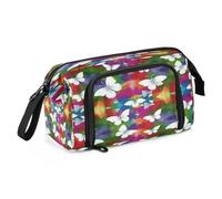 amazingtr Butterfly Watercolor Rainbow Stylish Pencil Case Big Capacity Pen Bag Stationery Pencil Pouch Handheld Bag for Student Teen School Office