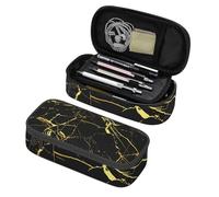 amazingtr Cartoon Dinosaurs Pencil Case Big Capacity Multi Compartment Stationery Box Cute Pencil Pouch Holder Desk Organizer for School Office Home, Black