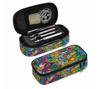 amazingtr Childish Dinosaurs Pencil Pouch Scandinavian Creative Dino Stand Up Pencil Case Organizer Pencil Holder Makeup Bag Gift Colorful