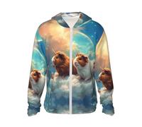 amazingtr Cloud Guinea Pig Sun Protection Zip Up Hoodie Jacket - Soft Long Sleeve Sun Shirt for Women Men