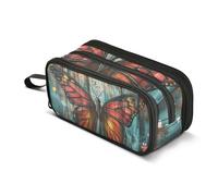 amazingtr Cow Pink Hearts Pencil Case Box Boys Girls Large Pencil Pouch Zipper Compartments Big Capacity Stationery Pen Bag Organizer Kids Teens Adults School