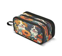 amazingtr Cute Blue Owls on Branch Pencil Case Box Boys Girls Large Pencil Pouch Zipper Compartments Big Capacity Stationery Pen Bag Organizer Kids Teens Adults School