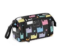 amazingtr Dinosaur Footprints Pen Pencil Case Makeup Pouch Big Capacity Multi-Purpose Travel Bag Office Organizer with Zipper