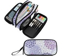 amazingtr Funny Cute Cartoon Dalmatian Dogs and Hearts Large Pencil Case Portable Stationery Bag Cosmetics Bag with Handle for School Office Travel