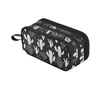 amazingtr Hibiscus Floral Hawaiian Pencil Pen Case with 3 Compartments, Lightweight & Spacious Stationery Bag Cosmetics Bag