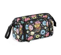 amazingtr Lemon Pencil Pen Case with 3 Compartments, Lightweight & Spacious Stationery Bag Cosmetics Bag