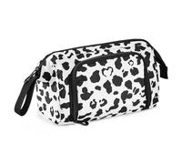 amazingtr Lily Flower Large Pencil Pen Case Stationery Bag 3 Compartments School College Office Organizer