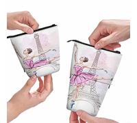 amazingtr Peacock Pencil Pouch Elegant Big Bird Floral Stand Up Pencil Case Organizer Pencil Holder Makeup Bag Gift Colorful