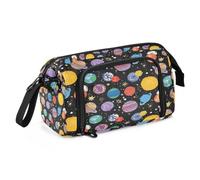 amazingtr Planet Solar System Outer Space Pencil Case Big Capacity Pen Bag Stationery Pencil Pouch Zipper for Student Teen School Office