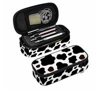 amazingtr Silver Glitter (Printed) Pencil Pouch Abstract Monochrome Silver Bokeh High Capacity Pencil Case Stationary Bag Cosmetics Bag