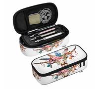 amazingtr Sunflower Pen Bag Elegant Stylish Blossom Floral Large Pencil Case Big Capacity Pencil Pouch Pencil Holder Yellow Black