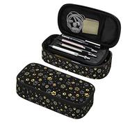 amazingtr Vintage Cat Flowers Pencil Case Box Boys Girls Large Pencil Pouch Zipper Compartments Big Capacity Stationery Pen Bag Organizer Kids Teens Adults School