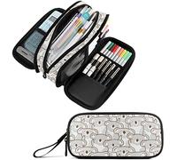 amazingtr Watercolor Lemons Flower Large Pencil Pen Case, Big Capacity School College Office Desk Organizer Storage Pouch Marker