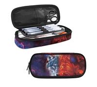 amazingtr Wolf Pencil Case Sturdy Pen Bag Lightweight Pencil Pouch Pens Holder Stationery Organzier Marker Cases for Kids Girls Boys Teen School Office Travel