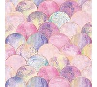 AMAZINGWALL Home Modern Peel and Stick Pink Shiny Fish Scale Printed Pattern Wallpaper Self Adhesive Bedroom