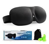 AMAZKER 3D Sleep Mask Contoured & Comfortable Eye Masks and Ear Plugs with Large Eye Cavities Sleeping Masks for Men & Women