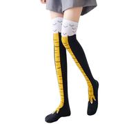 Amazleer Crazy Funny Chicken Feet Socks for Women Men, 3D Novelty Gag Gift Stocking Stuffers, Knee-High Sock Elephant Gifts for Adults Comedy Weird Cosplay Crazy Hen Party Funky Accessories (Black)