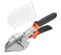 Amazleer Miter Shears Adjustable 45°-135° Trunking Cutter Set with 10 Spare Blades, Multi-Angle Gasket Shear for Soft Wood, Plastic, PVC, Angular Cutting, and Moulding Trim (45DGREE, Classic, 45DGREE)
