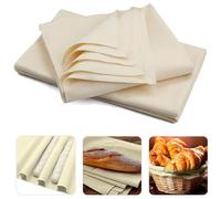 Amazleer Professional Baker's Linen Couche Cloth 3 Pack 75x45cm Large Bread Proofing Cloth for Baguette, Sourdough Artisan Loaf Dough Preparation Bakers Fermentation Dough Mat (Nude, 75 * 45CM)