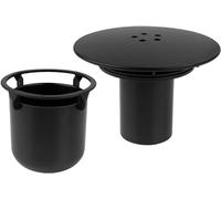 Amazleer Shower Drain Cover, Chrome Shower Plughole Cover, Removable Top Shower Trap Cover Replacement, Shower Waste Cover Fast Flow Black 90mm (Black)